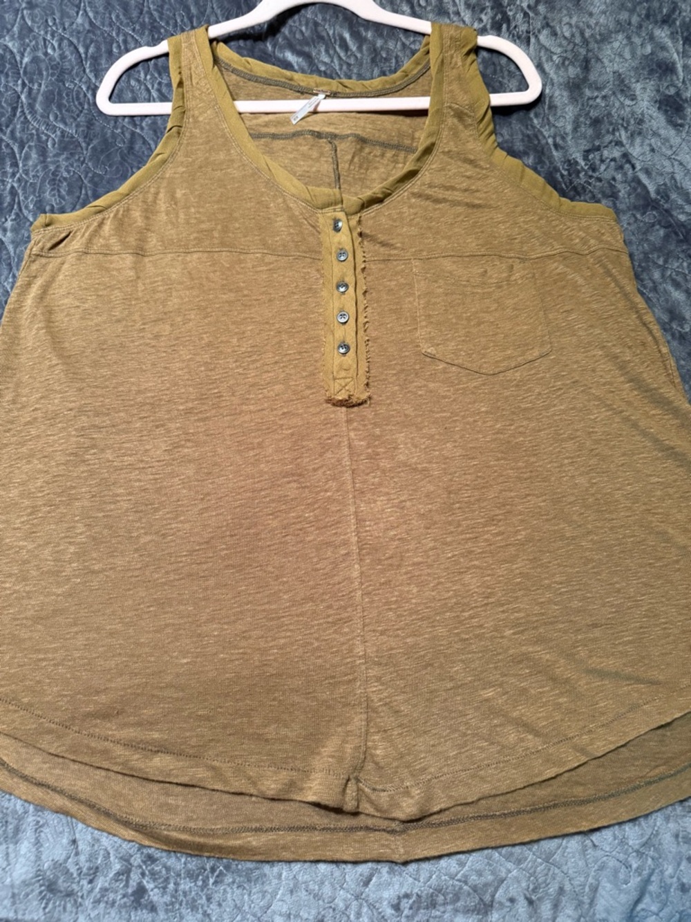 Free People Tobacco Colored Button Henley Tank - Picture 8 of 10